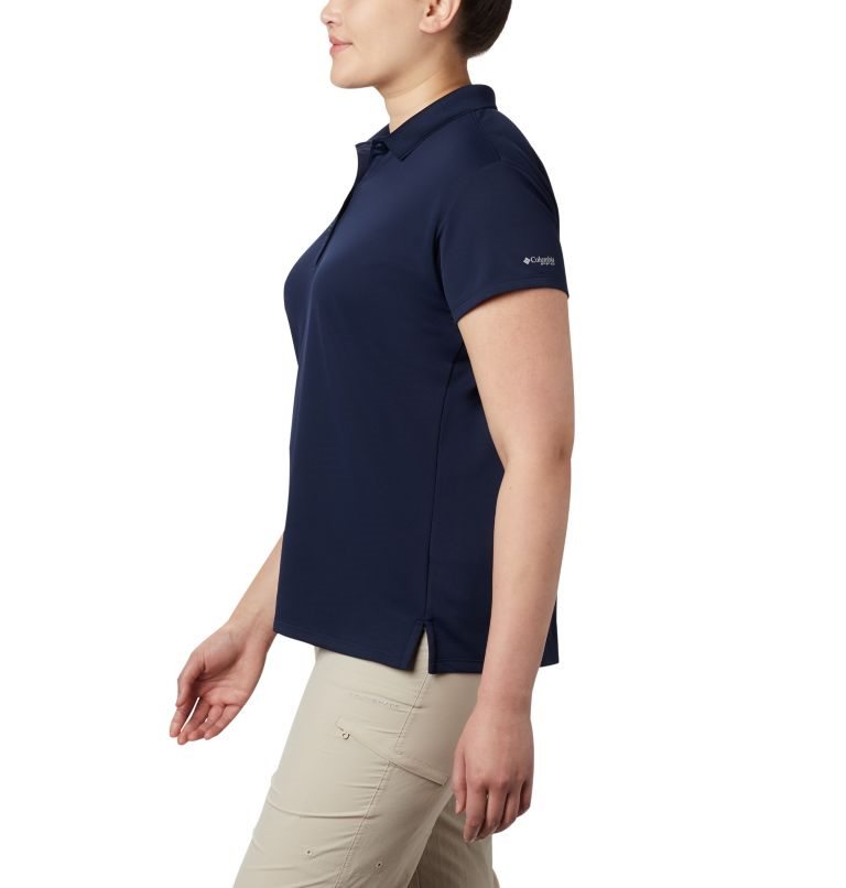 Women's Columbia PFG Innisfree Short Sleeve Polo Shirts Navy | Plus Size CA-DL841